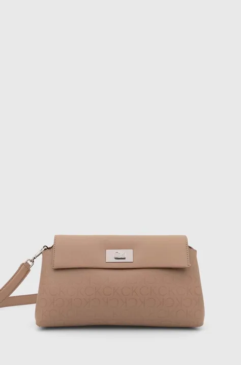Τσάντα Calvin Klein χρώμα: καφέ, K60K612143