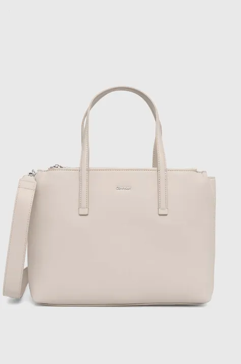 Τσάντα Calvin Klein χρώμα: μπεζ, K60K612279