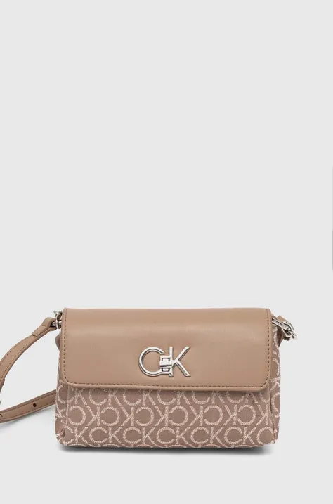 Τσάντα Calvin Klein χρώμα: καφέ, K60K612642
