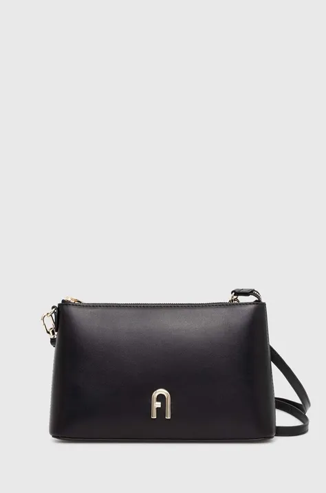 Δερμάτινη τσάντα Furla χρώμα: μαύρο, WE00615 AX0733 O6000