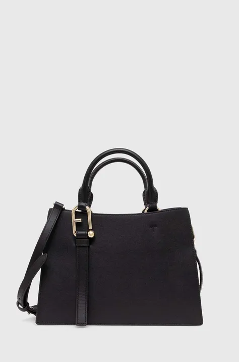 Δερμάτινη τσάντα Furla χρώμα: μαύρο, WB01336 BX2045 O6000