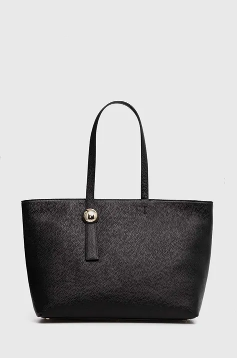 Δερμάτινη τσάντα Furla χρώμα: μαύρο, WB01353 HSF000 O6000