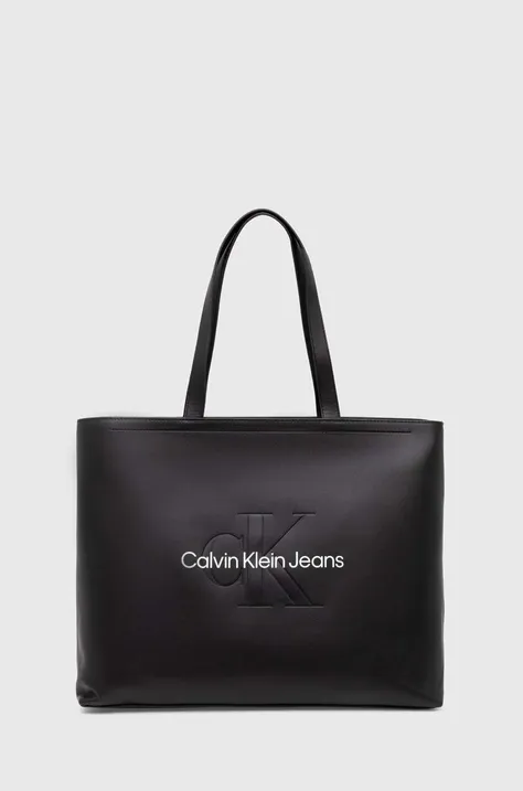 Kabelka Calvin Klein Jeans čierna farba, K60K612222