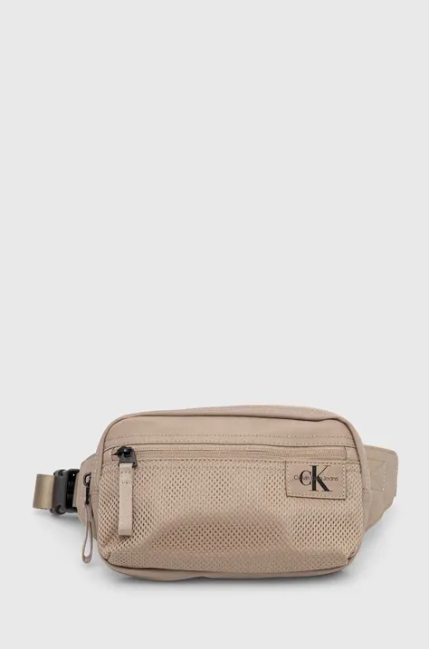Τσάντα φάκελος Calvin Klein Jeans χρώμα: μπεζ, K50K512017