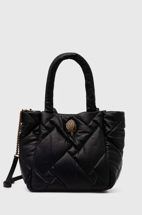 Δερμάτινη τσάντα Kurt Geiger London KENSINGTON M SHOPPER PUFF χρώμα: μαύρο, 2737200109