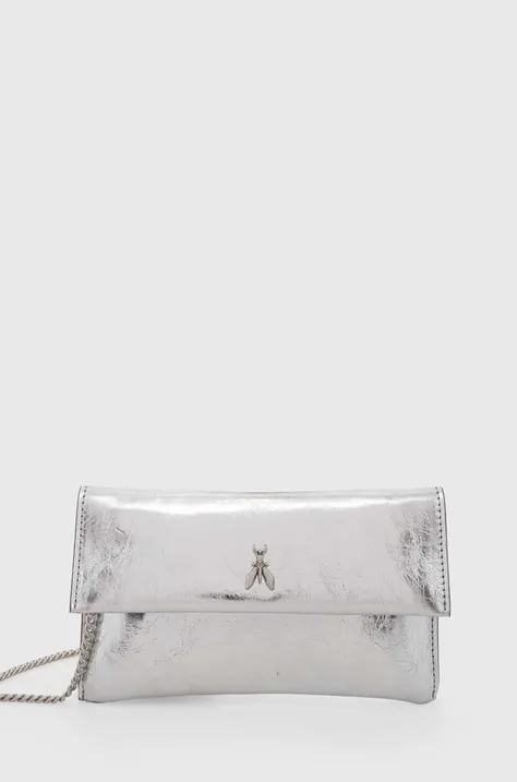 Шкіряна сумка Patrizia Pepe колір срібний 8B0050 L112