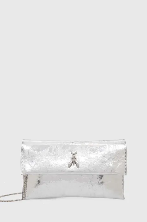 Шкіряна сумка Patrizia Pepe колір срібний 8B5460 L112