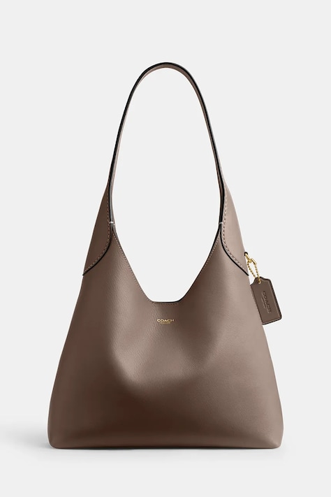 Δερμάτινη τσάντα Coach Brooklyn Shoulder Bag 28 χρώμα: καφέ, CU068