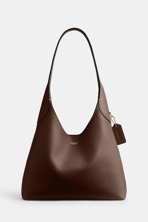 Coach geantă de piele Brooklyn Shoulder Bag 28 culoarea maro, CU068