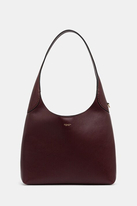 Δερμάτινη τσάντα Coach χρώμα: μπλε, CU068