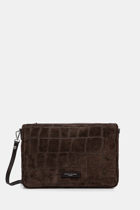 Τσάντα σουέτ Gianni Chiarini NORA POUCH χρώμα: καφέ, BS 10225 CM-PL
