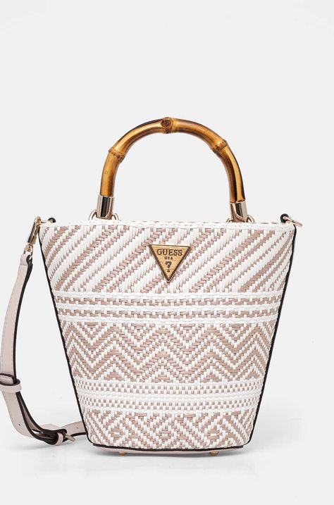 Τσάντα Guess HAPPYLAND χρώμα: μπεζ, HWWG93 43750