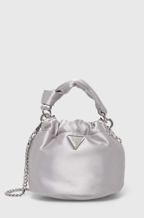 Τσάντα Guess TWILLER χρώμα: ασημί, HWEY93 10700
