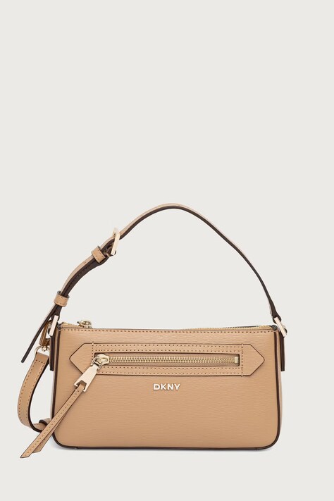 DKNY torebka crossbody damska skórzana beżowa R42HKE18