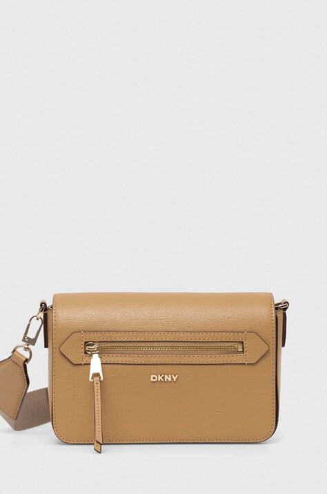 Кожаная сумочка Dkny цвет бежевый R42E3E21
