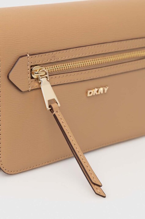 Шкіряна сумочка Dkny — AW24-TOD0J3, бежевий — фото 4