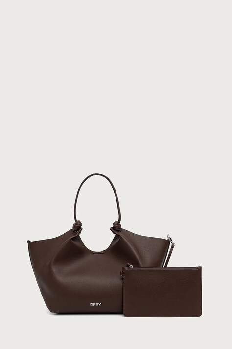 DKNY torebka shopper damska z imitacji skóry PAULA brązowa R42BAE49