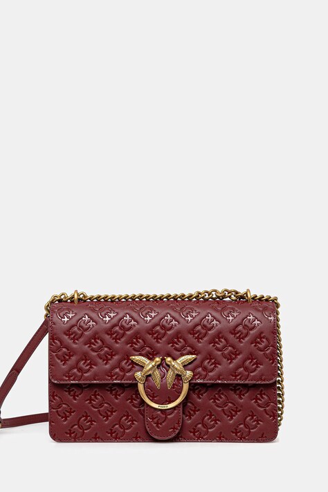 Кожаная сумочка Pinko цвет бордовый 100941 A1YB