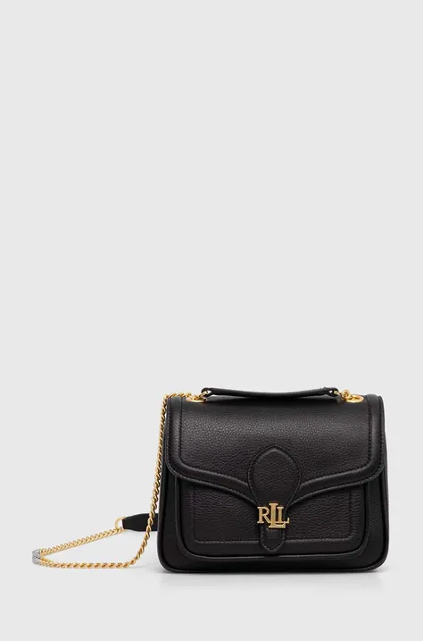 Шкіряна сумочка Lauren Ralph Lauren колір чорний 431941807