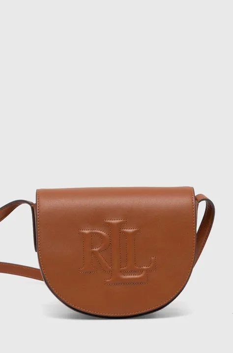 Usnjena torbica Lauren Ralph Lauren bež barva, 431950130