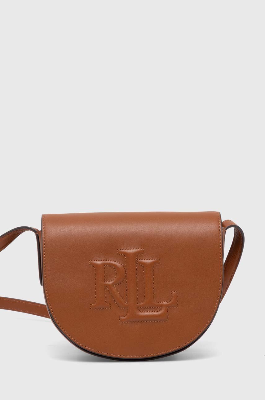 Lauren Ralph Lauren torebka skórzana kolor beżowy 431950130