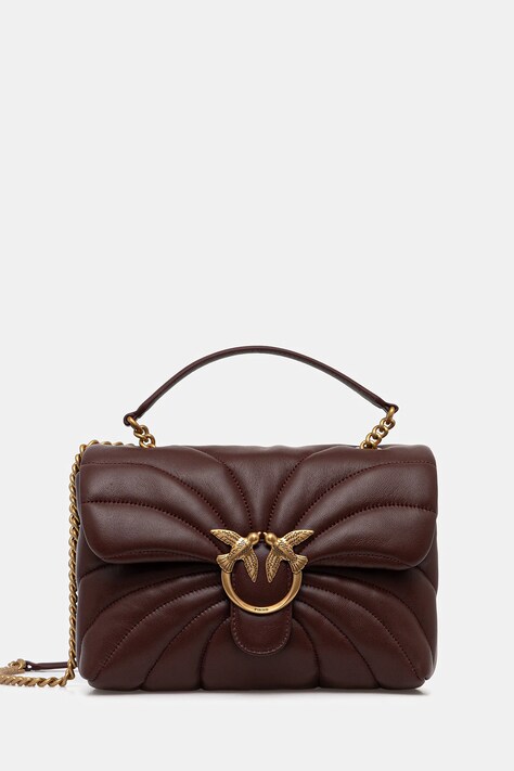 Pinko torebka skórzana kolor bordowy 100038 A1EX