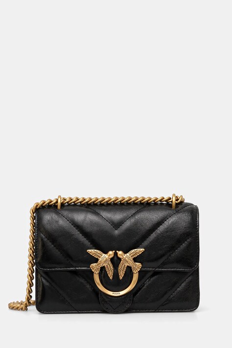 Kožená kabelka Pinko černá barva, 100074 A1UR