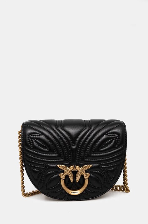 Pinko poseta de piele culoarea negru, 101969 A1Y8