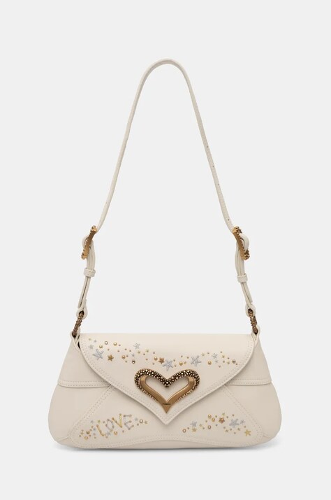 Pinko poseta de piele culoarea alb, 103763 A1YW