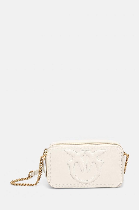 Pinko Poseta de piele culoarea alb, 103799 A1LF