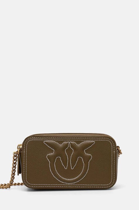 Pinko poseta de piele culoarea verde, 103799 A1LF