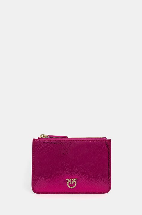 Pinko portofel de piele femei, culoarea roz, 102857 A204