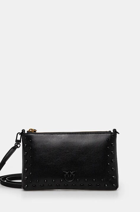 Pinko poseta de piele culoarea negru, 104277 A20H