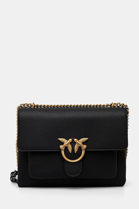 Pinko poseta de piele culoarea negru, 104527 A29Q