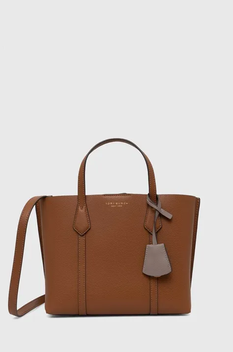 Шкіряна сумочка Tory Burch Perry Triple-Compartment колір коричневий 81928.905
