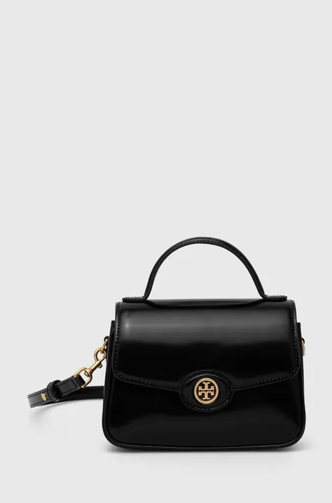 Шкіряна сумочка Tory Burch Robinson Spazzolato Small колір чорний 147467.001