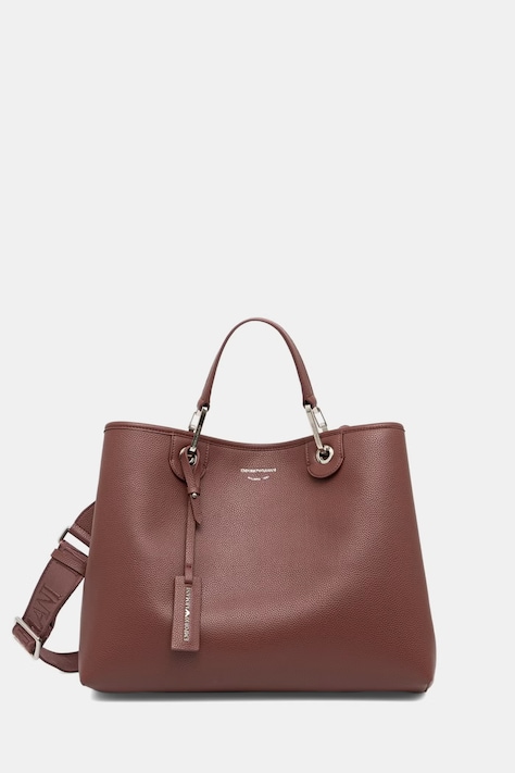 Emporio Armani torebka shopper damska z imitacji skóry brązowa EW000360 AF12036