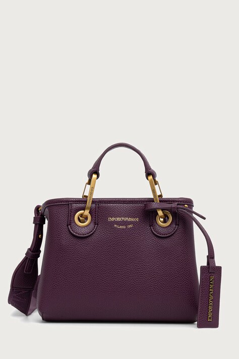 Emporio Armani Torebka crossbody damska z imitacji skóry fioletowa EW000382 AF12036