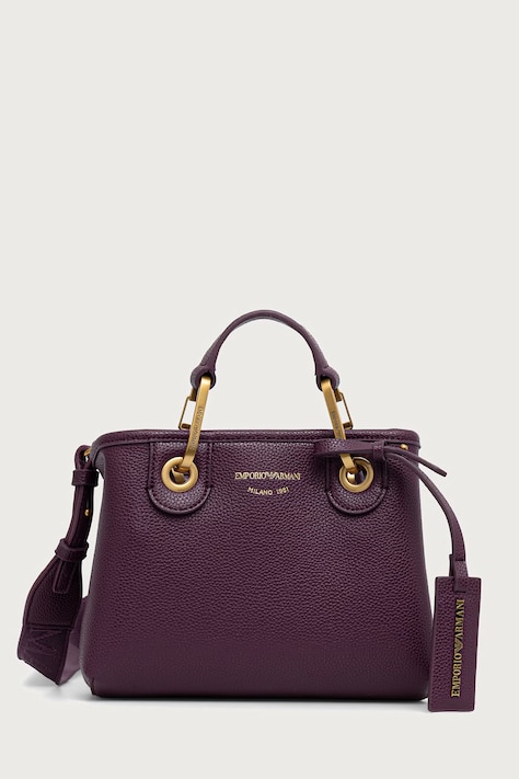 Emporio Armani Torebka crossbody damska z imitacji skóry fioletowa EW000382 AF12036