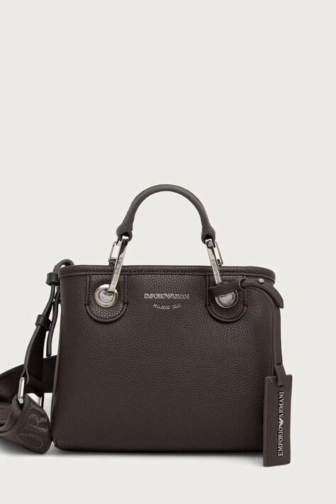 Emporio Armani torebka crossbody damska z imitacji skóry szara EW000382 AF12036