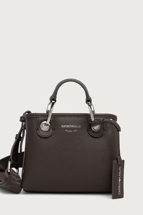 Emporio Armani torebka crossbody damska z imitacji skóry szara EW000382 AF12036