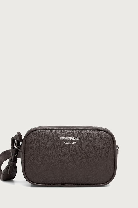 Emporio Armani Torebka crossbody damska z imitacji skóry szara EW000537 AF12036