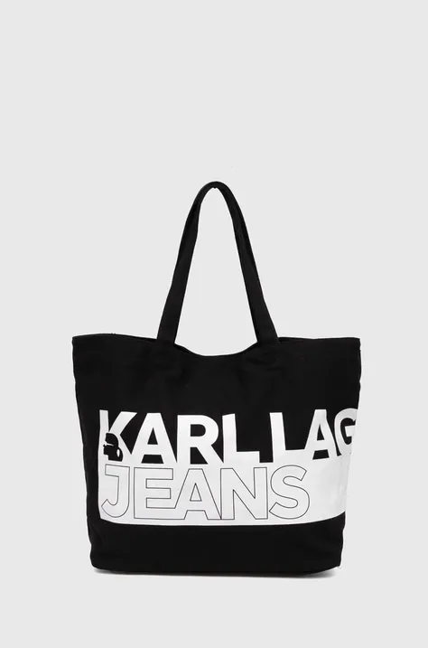 Karl Lagerfeld Jeans geanta de bumbac culoarea negru, 245J3051