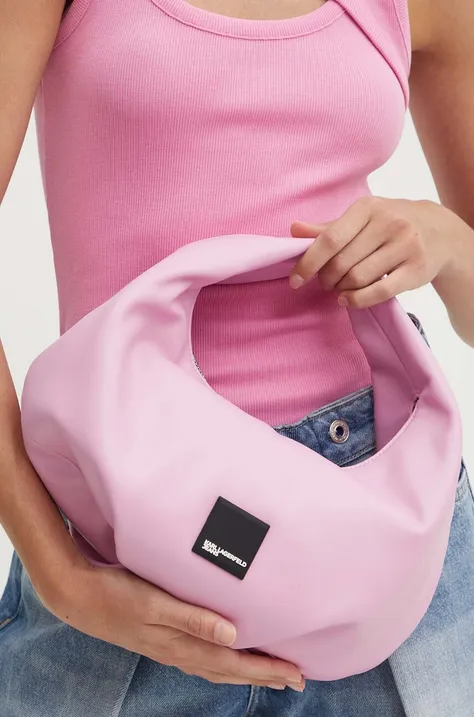 Τσάντα Karl Lagerfeld Jeans χρώμα: ροζ, 245J3003
