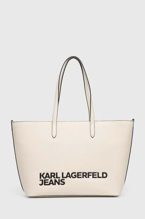 Τσάντα Karl Lagerfeld Jeans χρώμα: μπεζ, 245J3006