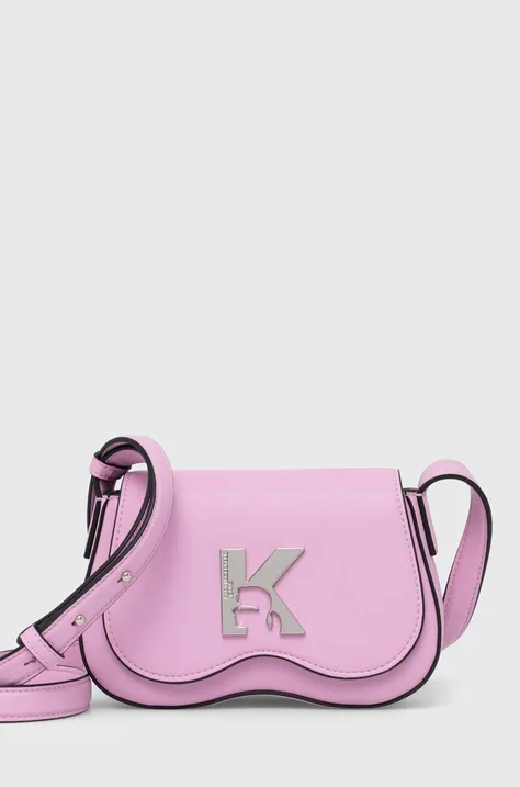 Τσάντα Karl Lagerfeld Jeans χρώμα: ροζ, 245J3026