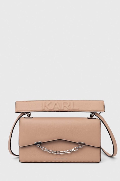 Karl Lagerfeld poseta de piele culoarea roz, 245W3028