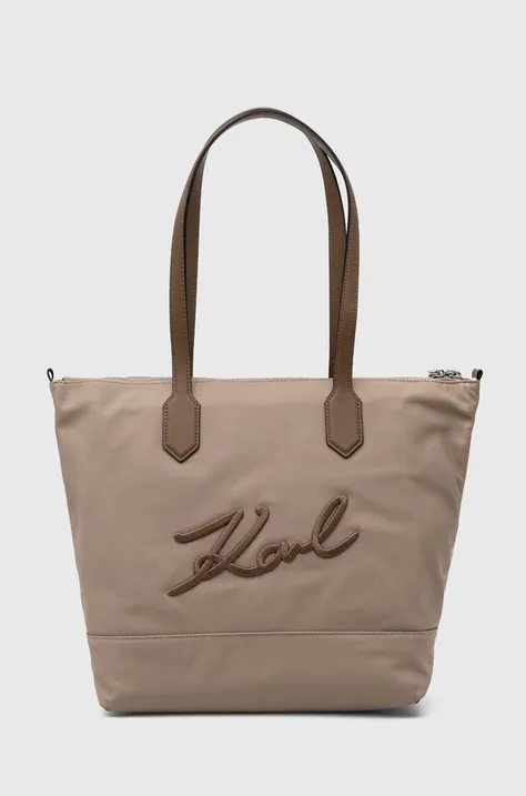 Τσάντα Karl Lagerfeld χρώμα: μπεζ, 245W3031