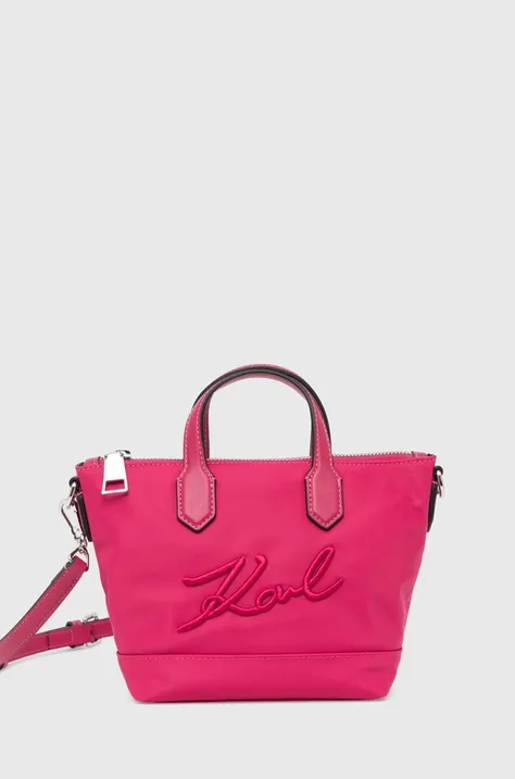 Τσάντα Karl Lagerfeld χρώμα: ροζ, 245W3033