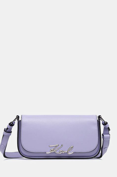 Karl Lagerfeld poșetă de piele culoarea violet, 245W3043